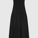 St Agni Gathered Strapless Minimal Dress | Black