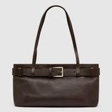 St Agni Belt Detail Baguette Bag | Coffee