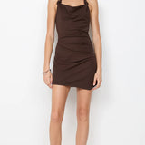 Bec + Bridge Annetta Halter Mini Dress | Dark Chocolate