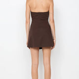 Bec + Bridge Annetta Halter Mini Dress | Dark Chocolate