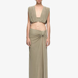 Bec + Bridge Oria Drape Skirt | Light Taupe (PRE-ORDER)