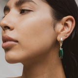 F + H Studios Marquise Statement Earrings | Malachite