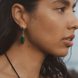 F + H Studios Marquise Statement Earrings | Malachite