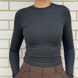 Mossman Brooklyn Top | Charcoal Melange (EXCLUSIVE)