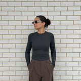 Mossman Brooklyn Top | Charcoal Melange (EXCLUSIVE)