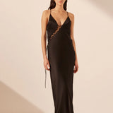 Shona Joy Mia Lace Up Maxi Dress | Black