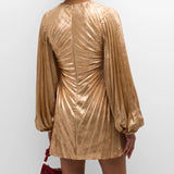 Acler Rothbury Mini Dress | Caramel Metallic