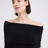 Jac + Jack Foldover Top | Black