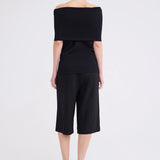 Jac + Jack Foldover Top | Black