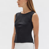 Assembly Label Solis Linen Top | Black