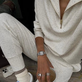 Varley Slim Cuff 25 | Ivory Marl Fleck