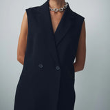 Viktoria & Woods Monumental Sleeveless Blazer | Black