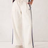Ceres Life Wide Leg Terry Trackpant | Winter White Side Strip
