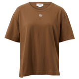 Ceres Life Slouchy Split Hem Tee | Milk Choc/Monogram