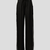 Viktoria & Woods Rocky Pant | Black Cupro Pant With White Stripe
