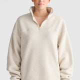 ORTC Unisex Sherpa Fleece Quarter Zip | Natural