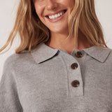 Ceres Life Long Sleeve Rugby Knit | Grey Marle