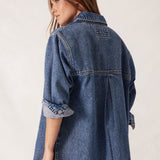 Ceres Life Goldie Longline Denim Shacket | Fresh Indigo