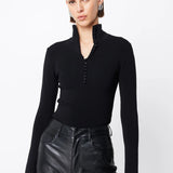 Mossman Mayfair Long Sleeve Top | Black