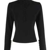Mossman Mayfair Long Sleeve Top | Black