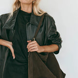 Vestirsi Savannah Suede Hobo Bag | Dark Chocolate