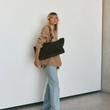 Vestirsi Mia Suede East West Slouchy Tote | Dark Chocolate
