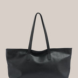 Vestirsi Mia Leather East West Slouchy Tote | Black