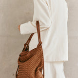 Vestirsi Bella 2-In-1 Convertible Backpack Tote | Woven Tan