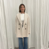 Harris Wharf London Shawl Collar Jacket | Ecru Boucl ©