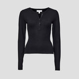 Viktoria & Woods Clique Rib Henley | Black