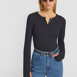 Viktoria & Woods Clique Rib Henley | Black