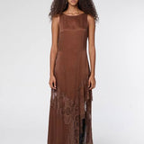 Third Form Visions Lace Frill Dress | Chocolate Polka Dot