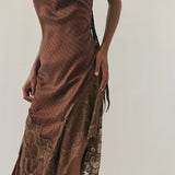 Third Form Visions Lace Frill Dress | Chocolate Polka Dot