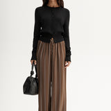 Elka Collective Petra Stripe Pant | Tan Stripe