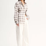 Elka Collective Heather Shirt | White Check