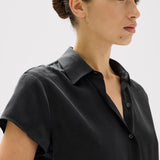 Karri Silk Short Sleeve Shirt Black