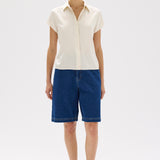 Karri Silk Short Sleeve Shirt Cream