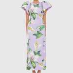 Lucinda Maxi Dress - Lily Blossom Print in Lilac