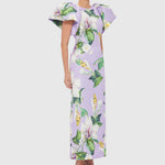 Lucinda Maxi Dress - Lily Blossom Print in Lilac