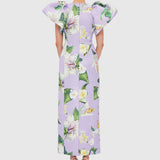 Lucinda Maxi Dress - Lily Blossom Print in Lilac