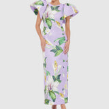 Lucinda Maxi Dress - Lily Blossom Print in Lilac