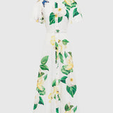 Leo Lin Bianca Short Sleeve Midi Dress | Joie Print in Snow