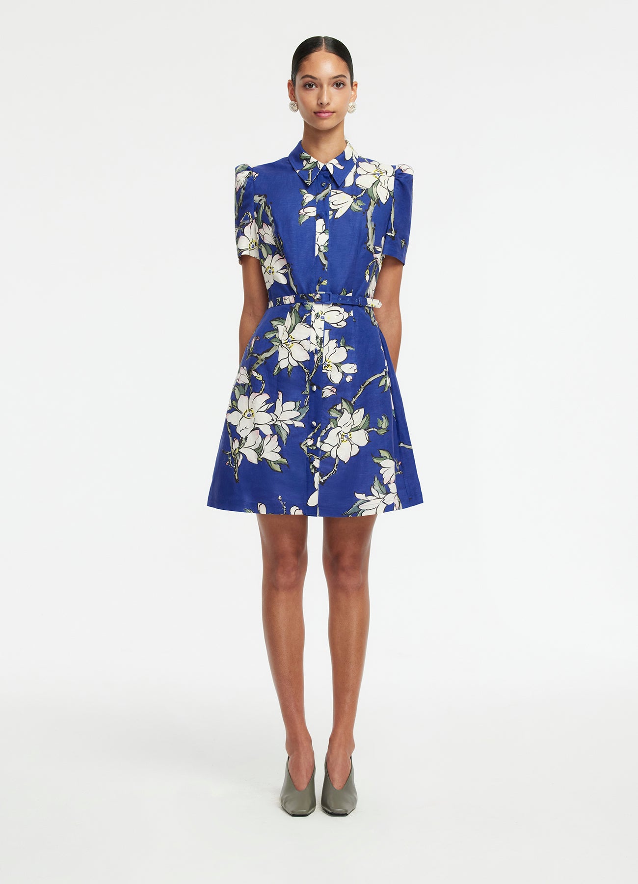 Bronte Mini Dress - Midnight Magnolia Print
