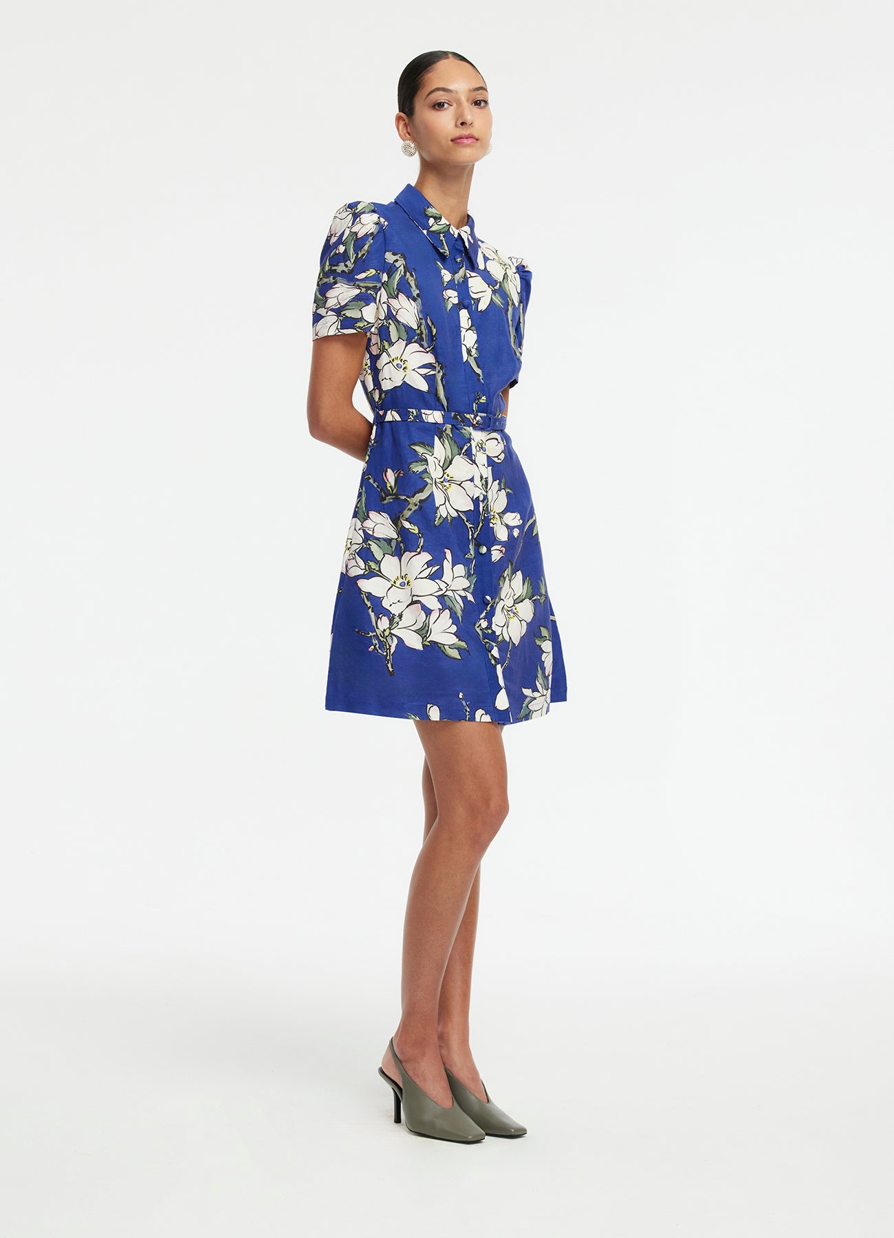 Bronte Mini Dress - Midnight Magnolia Print