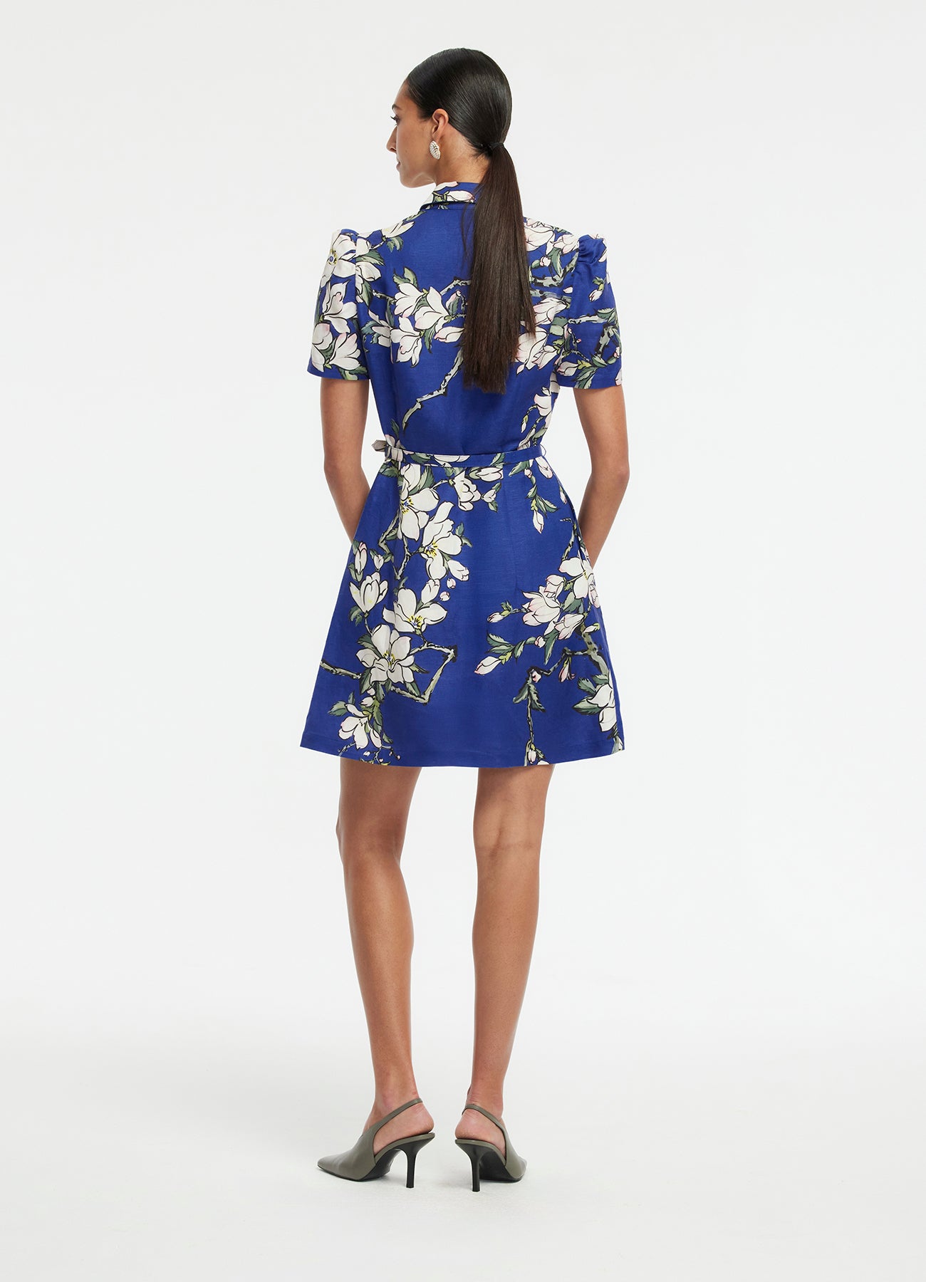 Bronte Mini Dress - Midnight Magnolia Print