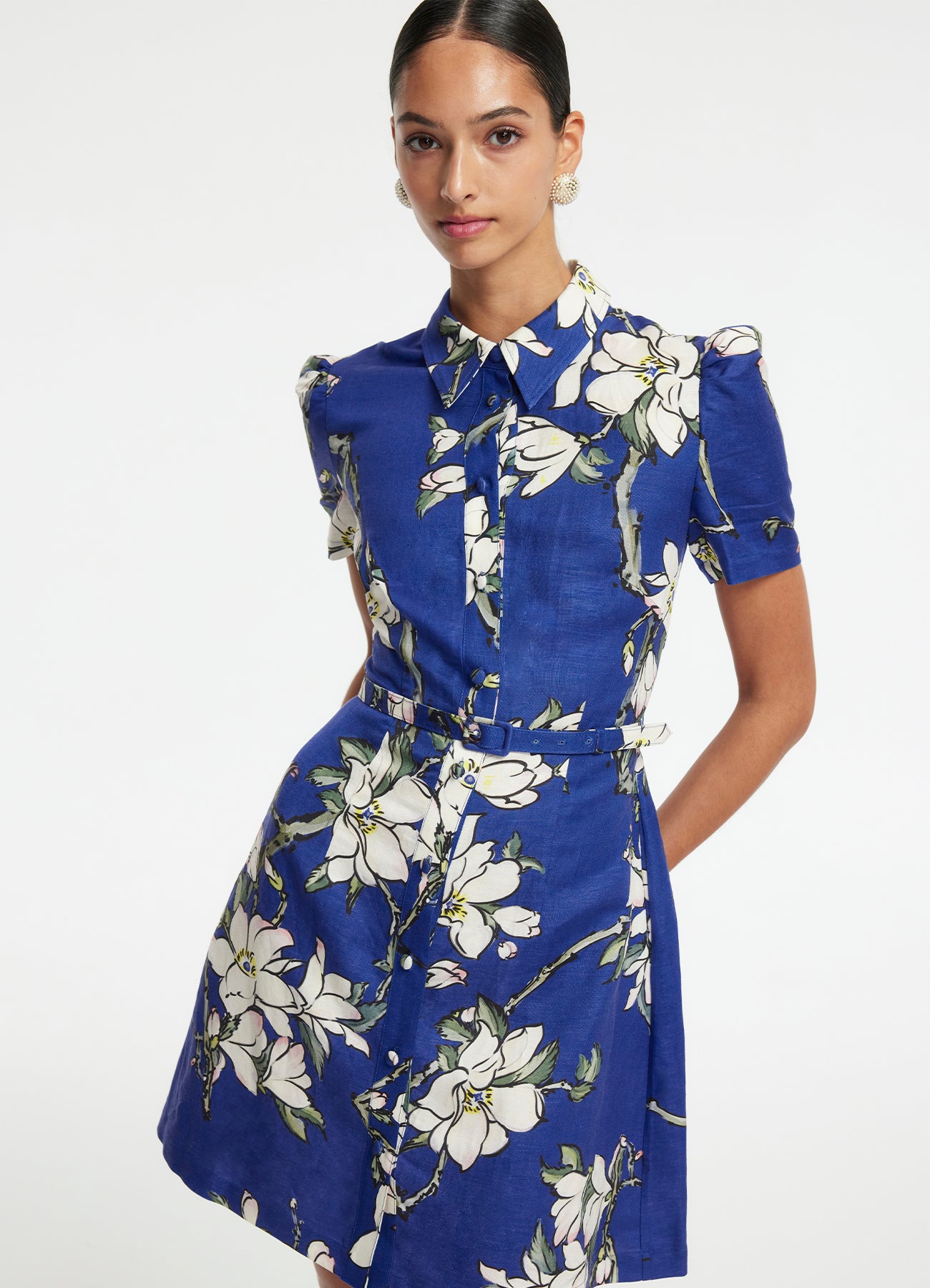 Bronte Mini Dress - Midnight Magnolia Print