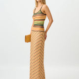 With Harper Lu Mesh Maxi Skirt | Gold Stripe (PRE-ORDER)