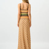 With Harper Lu Mesh Maxi Skirt | Gold Stripe (PRE-ORDER)