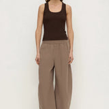 Assembly Label Elaine Washed Cotton Pant | Dark Sand