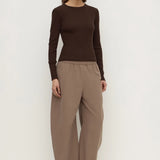 Assembly Label Elaine Washed Cotton Pant | Dark Sand